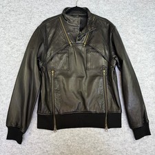 Public School New York PSNY Captain Kidd Lambskin Leather Jacket Black L NWT picture