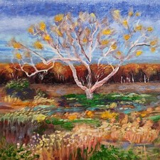 Signed Oil Painting Landscape Tree original picture