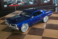 Testors Pontiac 1966 Blue Metal Diecast Car 1:24 Opening Doors & Hood picture