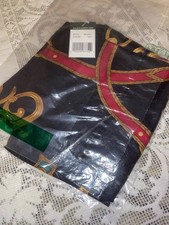 🐎Vintage 1999 Ralph Lauren Silk Scarf NWT - BLACK Equestrian NOS Deadstock Rare picture