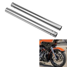 Chrome 49mm Fork Tubes Fit For Harley Touring Street Glide Road King 2014-2022 picture