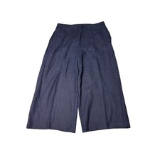 Boden Navy Blue 100% Linen Wide Leg Culottes T0589 Womens US 12 UK 16 W34 L22 picture