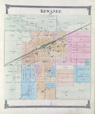 1875 Map of Kewanee Henry County Illinois picture