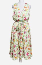 Modcloth Women's Surplice Sleeveless Whimsical Novelty Print Belt Summer Dress M picture