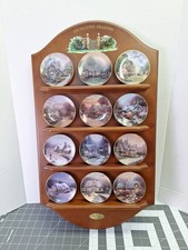 Thomas Kinkade's Enchanted Seasons 12 Mini Plates Bradford Editions With Display picture