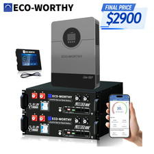 ECO-WORTHY 10.24kWh 2Pack 48V 100Ah Battery+10KW 48V Solar Inverter For Home picture