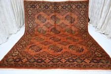 Rusty Red Antique Pattern Bokhara Rug – 8x10 Afghan Tribal Wool Oriental Carpet picture