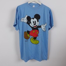 VIntage 80s Mickey Disney Single Stitch Blue T shirt Deadstock 1986 Sz XL Cotton picture