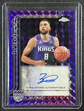 ZACH LAVINE 2025-26 TOPPS CHROME UPDATE AUTO PURPLE GEOMETRIC REFRACTOR 16/75 picture