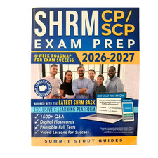 SHRM CP/SCP Exam Prep 2026-2027 Summit Study Guides 6-Week Roadmap Book picture