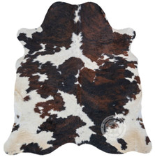 Real Tricolor Cowhide Rug - Size 6x7-8' picture