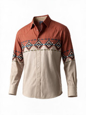 Vintage Wrangler Western Pearl Snap Aztec Button Up Shirt XL Mens ..., picture