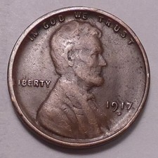 1917 S Lincoln Wheat Cent Penny - Not Stock Photos picture