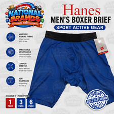 Hanes Men's Boxer Brief Sport Active Gear Available in 1 , 3 and 6 Pack - Blue picture