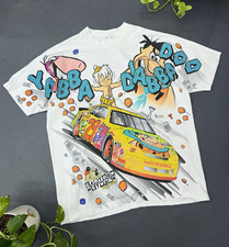 RARE Vintage 1996 Flintstones “Yabba Dabba Doo” NASCAR AOP T-Shirt picture