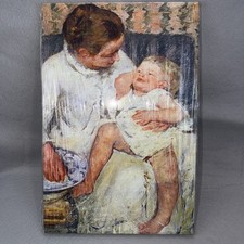 Mother washing the tired child Mary Cassatt Giclee Reproduction on Canvas 18x12 picture