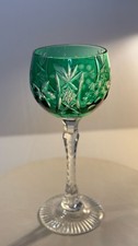 Nachtmann Traube Emerald Green Cut to Clear Crystal Wine Hock Glass picture