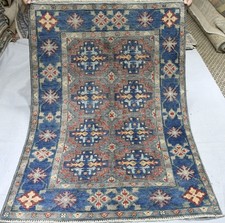 Geometric  Kazak Oriental Accent Rug 3x5ft Wool Hand-knotted Foyer carpet  picture