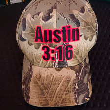 Vintage WWF Steve Austin 3:16 Camouflage Cap Hat One Size Unisex Adult Wrestling picture