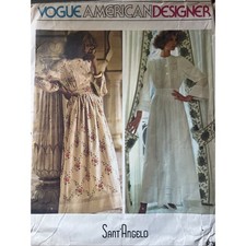 Vintage Vogue Designer Sant' Angelo 1231 Prairie Dress Sewing Pattern Size 6 UC picture