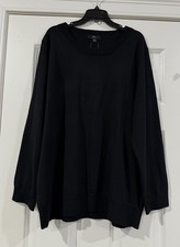 J.Crew women’s black knit sweater, relaxed fit, long sleeves, XXL picture