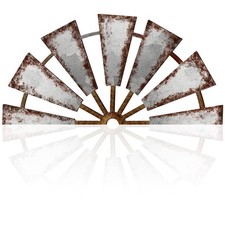 Farmhouse Living Room Wall Decor Wood Windmill Rustic Wooden Wall Art Decorat... picture