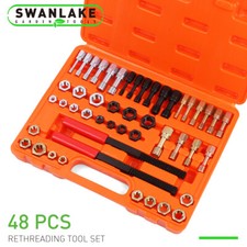48PC Thread Chaser Set Threading Taps Dies Thread File UNC UNF Case Color Random picture