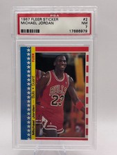 1987-88 Fleer - Stickers Michael Jordan #2 PSA 7 picture