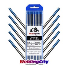 WeldingCity® 10-pk TIG Welding Tungsten Electrode 2% Lanthanated Blue 3/32x7