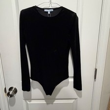 Antonio Melani Womens Bodysuit Sydney Velvet Black XS NWT picture