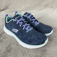 Skechers Flex Appeal 5.0 Shoes Womens Size 10 Blue White Memory Foam NEW picture