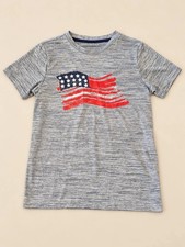 BCG Boys Gray American Flag Athletic T-Shirt Size M 10–12 picture