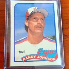 Topps 1989 Randy Johnson Montreal Expos RC #647 [Blank Front] Baseball Card picture
