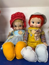 Vintage 1950s Rushton Jack & Jill Rubber Face Dolls Pair Mrs Beasley picture