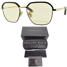 NEW PHILIPP PLEIN VPP017 0302 Black Gold Geometric Optical Frame Eyeglasses picture