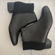 Clarks Women’s Black Leather Chartli Valley Block Heel Ankle Boot US9.5 EU41 NWT picture