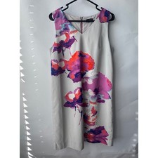 The Limited Womens Grey Floral Watercolor Sheath Dress V-Neck Sleeveless Size M picture