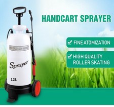 FIVO 3.2 Gallon Pump Pressure Sprayer Hand Cart on Wheels for Lawn & Garden picture