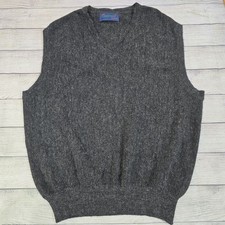 Vintage Carbery Ireland Alpaca Sweater Gray Knit Vest Made in Ireland Men's XL picture