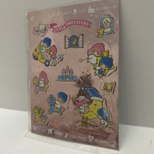 Vintage 1989 Sanrio Little Twin Stars Artbloom Stickers Castle Metallic New picture