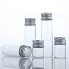 Bulk Buy 5ml - 200ml Empty Clear Glass Bottles Storage With Aluminum Silver Caps picture