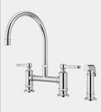 Pfister Port Haven LG31-TDC Bridge Kitchen Faucet 8 in, Side Spray, Chrome picture