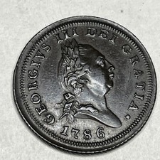 1786 Isle of Man Penny George III Triskelion Copper KM9 S7413 picture