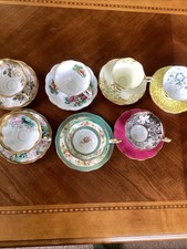 Royal Albert, Vintage Bone China, 7 Teacups, Saucers, Floral picture