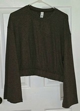 lululemon Women's Soft Jersey Relaxed Cropped Crew Neck Pullover Expresso M picture