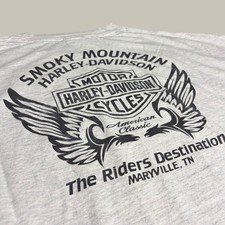 Harley-Davidson Smoky Mountain Maryville TN Graphic T-Shirt Gray Mens 3XL picture