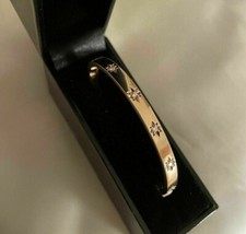 Designed Vintage 0.70Ct Love Women's Fine Bangle Bracelet 14K Yellow Gold Finish picture