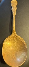 Antq 1894 Waldo Foundry Holmes & Edward RIALTO Gold Sugar Spoon Shell Monogram D picture