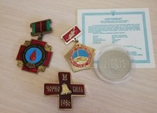 100% Original CHERNOBYL LIQUIDATOR Medal & USSR Union Nuclear Tragedy( 1986 ) picture