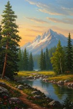 Landscape Nature Wall Art Print Painting Printed On Canvas Artprint picture